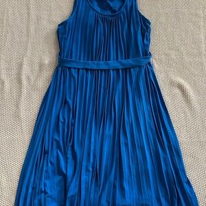 Donna Morgan Blue Pleated Dress